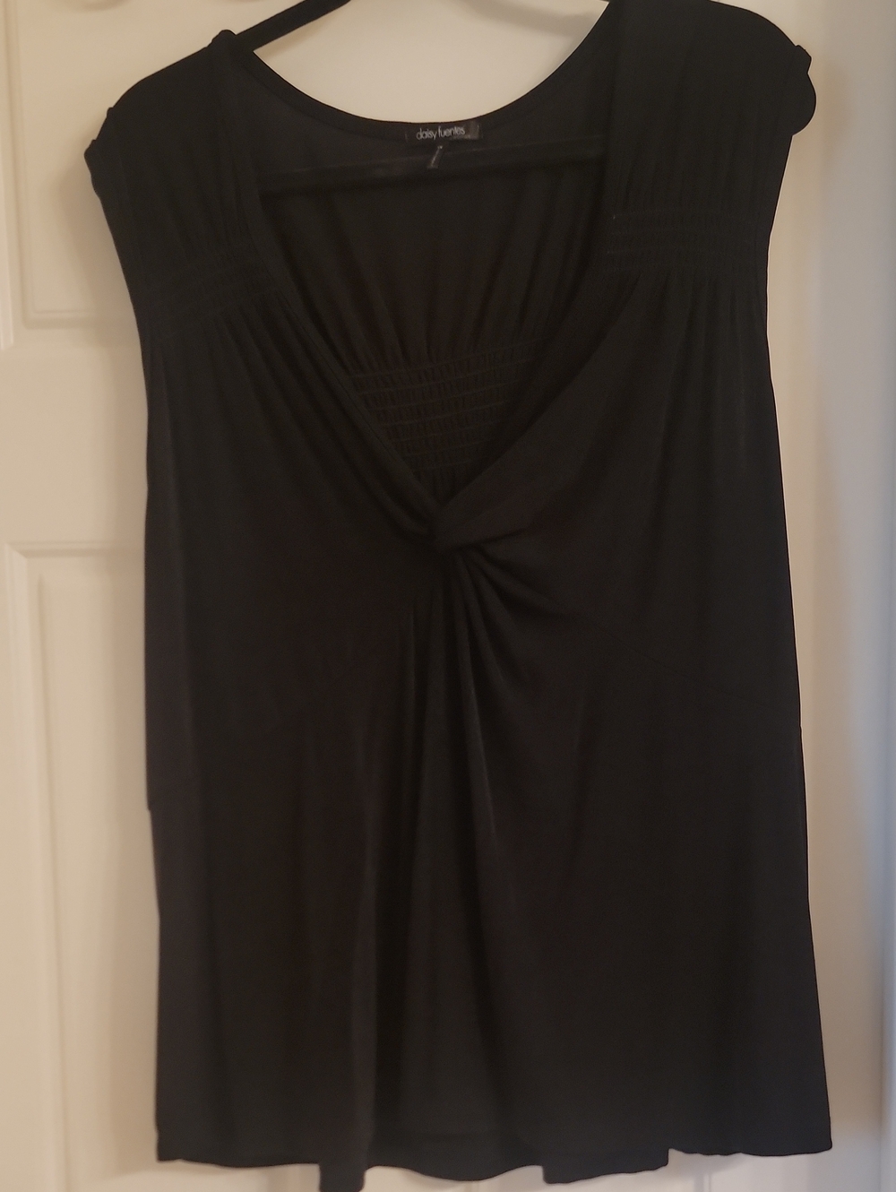 Ruby Rd. Black Twist-Front Cap Sleeve Camisole Top